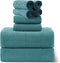 Smuge 8-Piece Turquoise Bath Towel Set, 2 Extra Large Bath Towel Sheets,