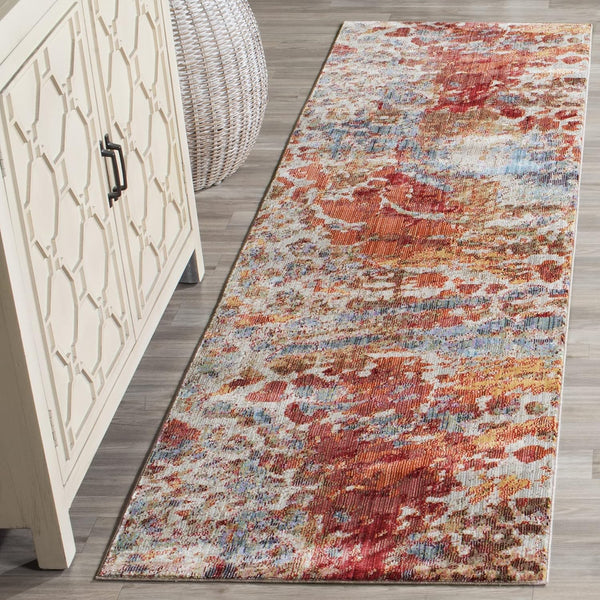 SAFAVIEH Valencia Collection Runner Rug - 2'3" x 10', Multi, Boho Chic Distressed Design, Non-Shedding & Easy Care