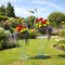 J-Fly 2 Sets Pelican Metal Flowers Plant Holders Stand with Coconut Pots,