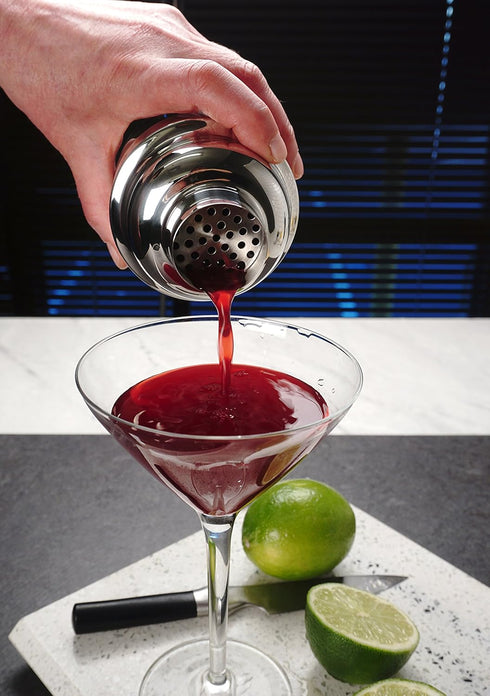 RSVP International Stainless Steel Cocktail Shaker, 18 Ounce, Modern Design, Dishwasher Safe