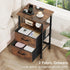 24.2" Vagusicc Nightstand with Charging Station, Small Night Stand with Fabric Drawers for Bedroom, End Table, Bedside