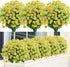GREENRAIN 6 Bundles Artificial Daisy Flowers, Outdoor Fake Flowers for Decoration, No Fade Faux Plastic (Yellow)