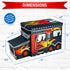 KAP Toy box for boys, Junior size, interactive Light up LED Toy chest, Children's Decorative Racing Truck Storage Bin