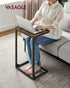 ULET353B01 VASAGLE C-Shaped End Table, Side Table for Sofa, Couch Table with Metal Frame, Small TV Tray Table