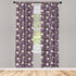 Ambesonne Tea Party Window Curtains, Dachshund Dogs in Cups and Wildflowers Graphic, 2-Panel Set, 28" x 95"