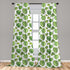 Lunarable Leaf Window Curtains, Tropical Jungle Rainforest Leaves Art Print, 2-Panel Set, 28" x 63", Green White