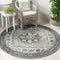 SAFAVIEH Washable Rug Tucson Collection - 3' Round, Dark Sage & Ivory,