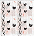 Ambesonne Modern Shower Curtain, Cat Faces Dotted Whiskers Kittens Theme, 69" W x 70" L, Dark Coral Black Peach
