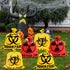 CNhoqc 6Pcs Halloween Lawn Trash Bags - Zombie Warning Reusable Waste Bags with Twist Ties, Fallen Leaf Grass Clipping