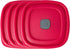 3/5/7 Cup Replacement Lids for Rubbermaid Food Storage Containers, Steam Vent, 4-Pack, Red