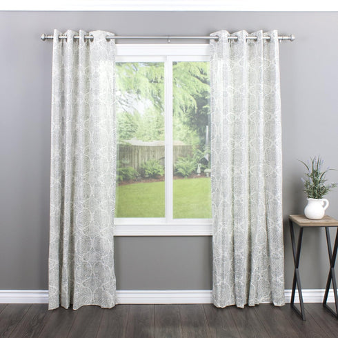 Decopolitan 1-Inch Urn Single Window Treatment Rod Set, 36 to 72-Inch, Antique Silver
