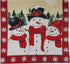 Table Runner with Trio of Snowmen, Sparkling Snowflakes, Trees and Glitter Tapestry 36 inches for Winter and Christmas