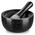 Velaze Large Mortar and Pestle Set, 100% Granite, Natural Unpolished, Herb Crusher,