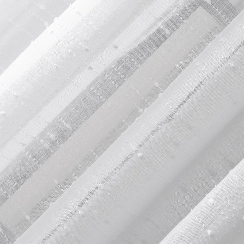 Clean Window Textured Slub Stripe Anti-Dust Allergy/Pet Friendly Sheer Curtain Panel, White, 52" W x 84" L