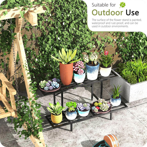 2 GIOTORENT Tier Plant Stand Indoor, Narrow Plant Stand Outdoor, Display Rack Corner Flower Rack Stand for Living Room