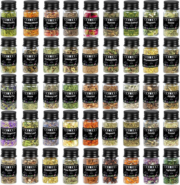 45PCS Herbs for Witchcraft - Wiccan Supplies and Tools - Witchcraft Supplies