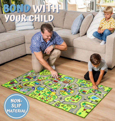 43 26 312 ToyVelt Carpet Playmat Kids Rug - Medium x Educational City Road Traffic Mat for Kids Ages - Preschool Rug