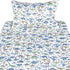 J-pinno 100% 3 Set Set Dinosaur World Blue Green Gray Cute Twin Cotton Pieces Sheet for Kids Boys Girls Children, Flat