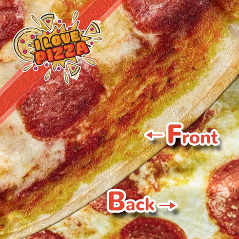 71 inches 300 Bcareself Pizza Blanket for Adult Kids, Double Sided Funny Realistic Food Pepperoni Pizzas Personalized