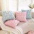 TAOSON Pack 2,Valentines 18x18 inch of Day Decoration Blue Cute Bow Soft Plush Faux Fur Jacquard Throw Pillows Soft