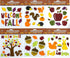 Fall Gel Cling Stickers for Windows and Mirrors, 6 Sheets of Reusable Seasonal Designs