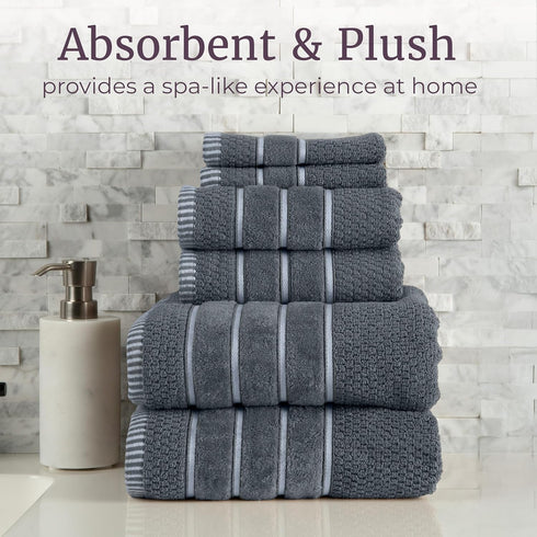 Set 100% 6 Set 2 2 2 Luxury Cotton Towel - Rice Weave Egyptian Cotton Piece with Bath Towels, Hand Towels