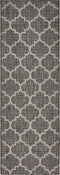 Unique Loom Area Rug Outdoor Trellis Collection (2' x 3' 1" Runner, Black/Ivory)