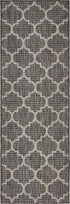 Unique Loom Area Rug Outdoor Trellis Collection (2' x 3' 1" Runner, Black/Ivory)