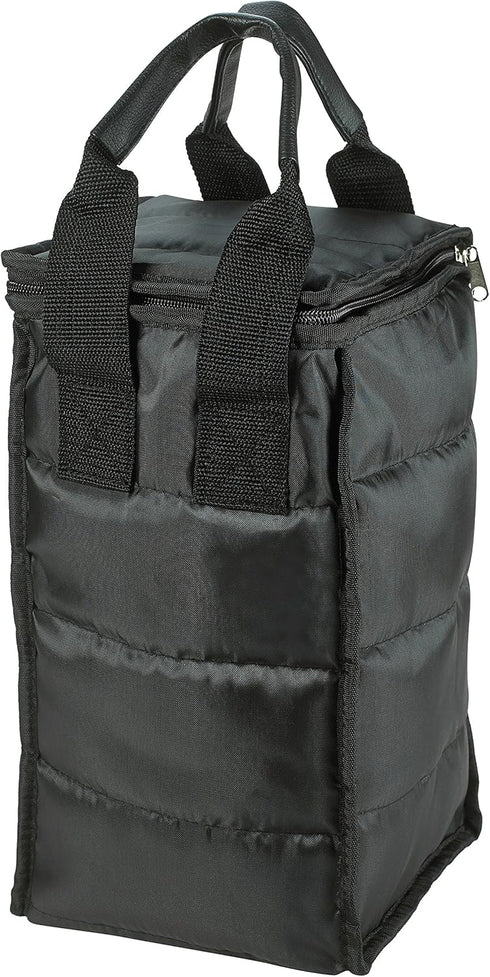 Handy Tote Bag for Laundry and Wine - 2 Bottle Pockets, Thick Padding, Zipper, Easy Carry Handles for Travel