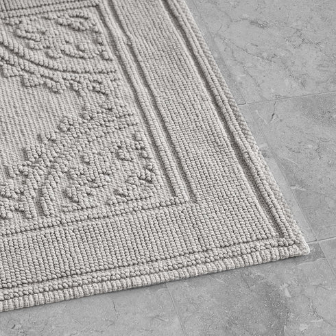 Jean Pierre New York Cotton StoneWash Medallion Bath Rug, 21x34 in., Grey