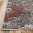 Superior Indoor Area Rug, Modern Oriental Floral Damask, 4' x 6', Jute Backed, Grey Brown for Living Room