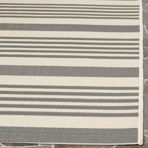SAFAVIEH Courtyard Collection Accent Rug - 2' x 3'7', Grey & Bone, Stripe Design, Non-Shedding & Easy Care, Indoor/Outdoor & Washable-Ideal for Patio, Backyard, Mudroom (CY6062-236) by Safavieh