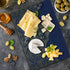 Lunarable Navy Blue and Yellow Cutting Board, Exotic Orient Style Ornament Ottoman Culture Inspired Pattern, Decorative