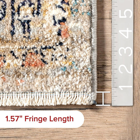 nuLOOM Marley Traditional Medallion Fringe Accent Rug, 3x5, Beige
