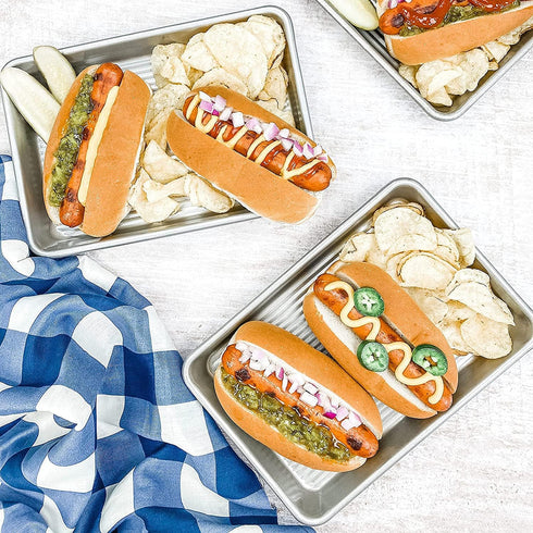 USA Pan Bakeware Mini Sheet Baking Pan, Warp Resistant with Nonstick Coating, Aluminized Steel, Set of 2