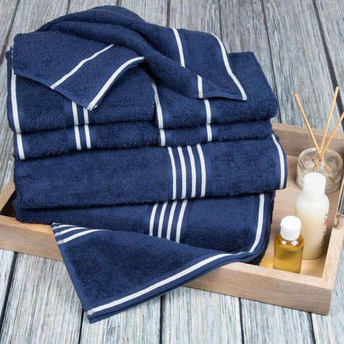 8PC Set 575GSM 100% 2 2 2 2 Lavish Home Bathroom Towels - Cotton Bathroom Essentials with Bath Towels, Hand Cloths