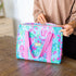 Lilly Pulitzer Cute Lunch Bag for Women, Insulated Tote Bag, Large Capacity Blue Mini Cooler with Storage Pocket