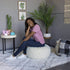Air Candy 200 lb Mongolian Faux Fur Inflatable Ottoman Plush Footrest & Extra Seat for Dorm, Bedroom & Vanity Portable