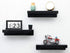 IEEK 15 Inch Black Acrylic Floating Wall Ledge Shelf, Wall Mounted Nursery Kids Bookshelf, Set of 3