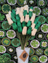 Closed Bud Roses Flower Bouquet - St. Patrick's Day Green and White (3 Dozen)