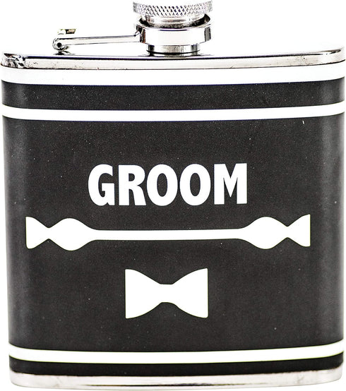 Boston Warehouse Stainless Steel Pocket Flask - Groom, 6-Ounces