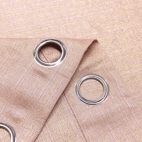 63 Inch 2 Grommet Shimmer 52x63 Rose Gold Curtains for Girls Bedroom Decor Length Panels Thick Sheer Semi Privacy