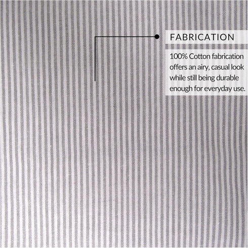 Elrene Home Fashions Tucker Ticking Stripe Tier Window Curtains - 30" x 36", Set of 2, Gray