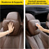 Leather,11.8x7.5,Plant-Based fillable(Black,1p) Genuine Leather Car Neck Pillow for headrest,Support Drive Seats Head