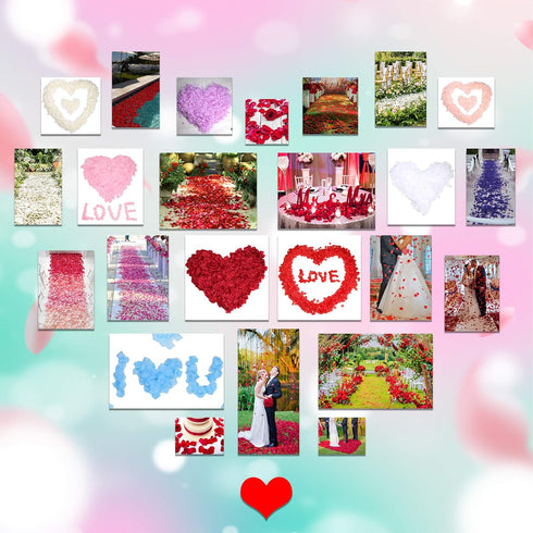 3000 Pcs Silk Rose Petals, Red Rose Flower Petals for Wedding, Valentines, Romantic Night, Birthday Decor
