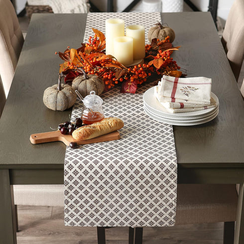 DII Fall Table Decorations - Indoor Décor, Thanksgiving Reversible Table Runner, 14x72, Autumn Leaves