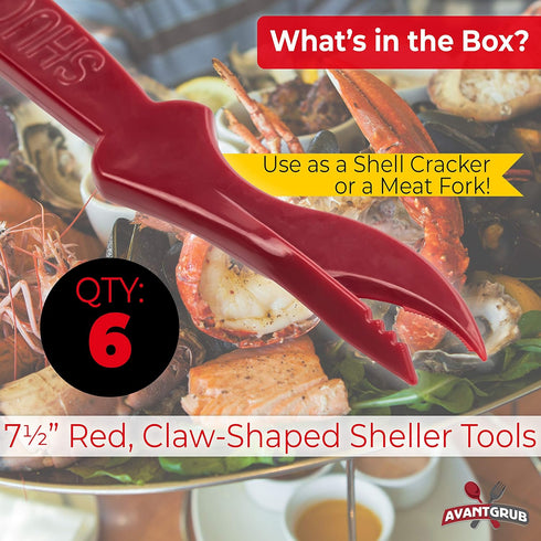 Ultra Durable Seafood Sheller 6 Pack, Serrated Knife for Cracking Lobster, Crab, Crawfish, and Shrimp