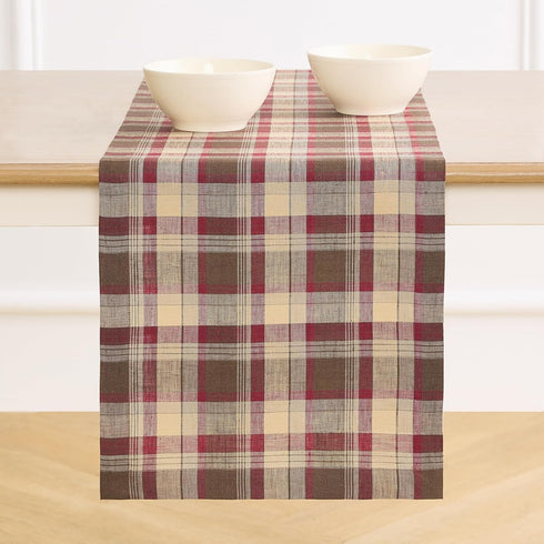 Solino Home Table Runner 60 Inches - 100% Pure Linen Rustic Multicolor