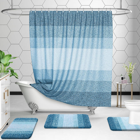 OLANLY Luxury Bathroom Rug Set 2 Piece, Soft Absorbent Microfiber Bath Rugs and U-Shaped Contour Rug