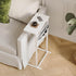 LET501W C Shaped End Table, Side Table for Sofa, Small TV Tray, Couch Table with Storage Bag for Small Space, Living
